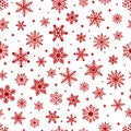 Seamless pattern red snowflakes vector illustration Royalty Free Stock Photo